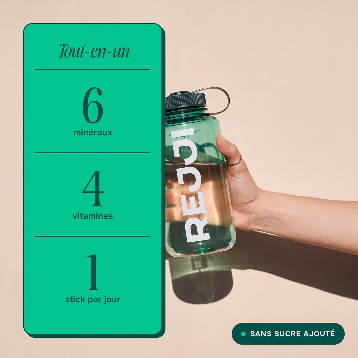 Tout-en-un : 6 minéraux, 4 vitamines, 1 stick par jour